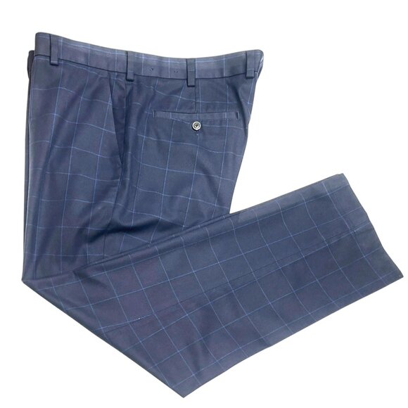 Brooks Brothers Clark Navy Windowpane Flat Advantage Chino - Picture 11 of 11